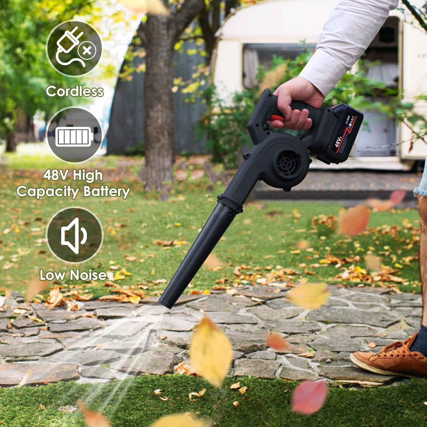 2-in-1 Electric Leaf Blower & Vacuum Cleaner for Yard Cleanup
