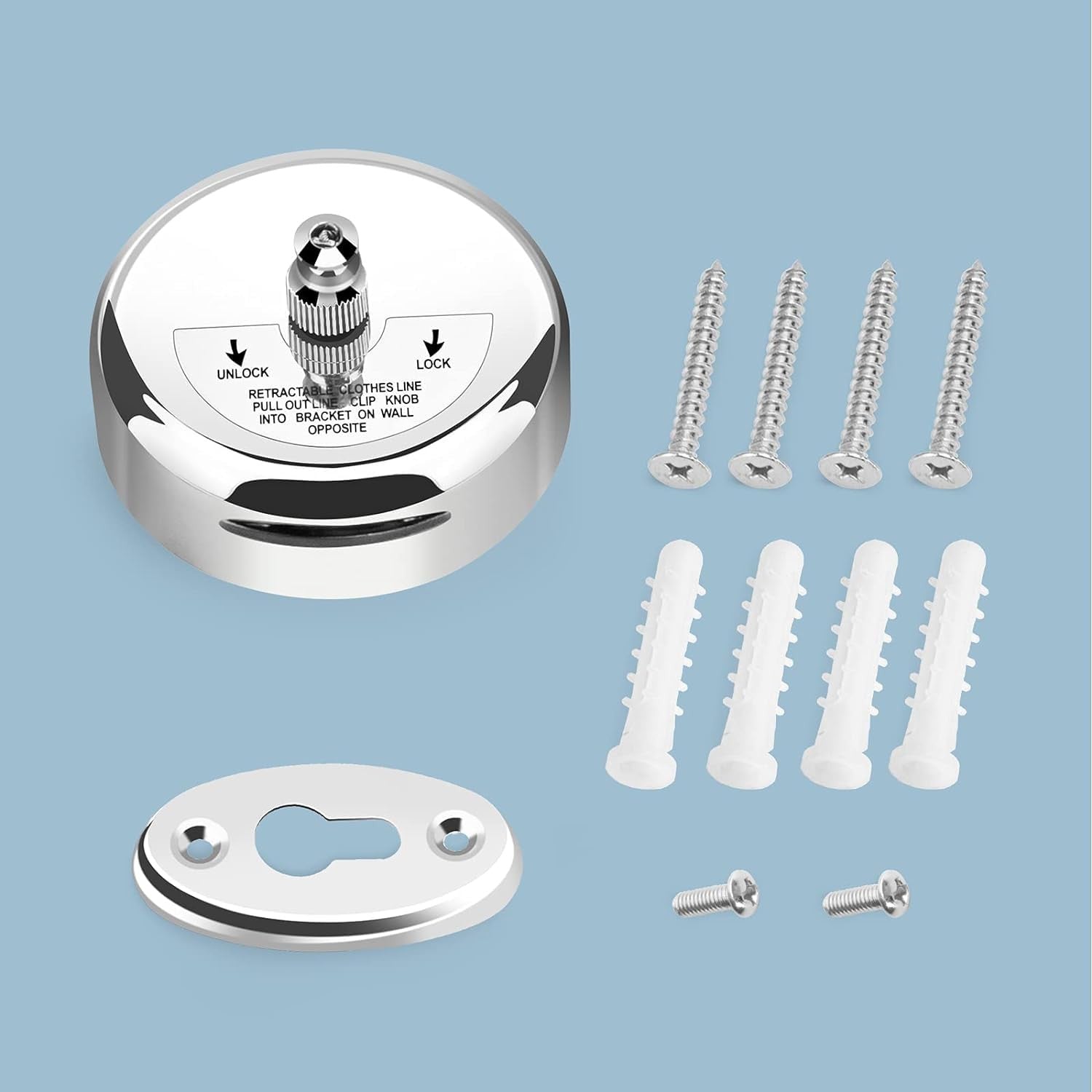 Adjustable Stainless Steel Retractable Clothesline for Indoor & Outdoor Use