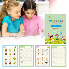 Magic Practice Copybook Set for Kids with Reusable Tracing Pages and Soft Pen Cover