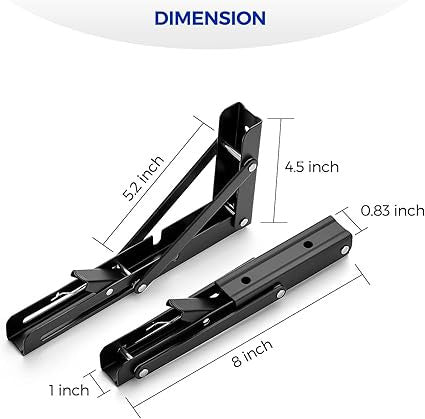 20cm Metal Folding Shelf Bracket Wall Mount for Shelving