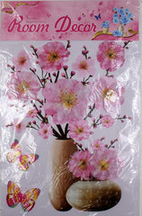 3D Flower & Vase Wall Sticker - 1 Pc