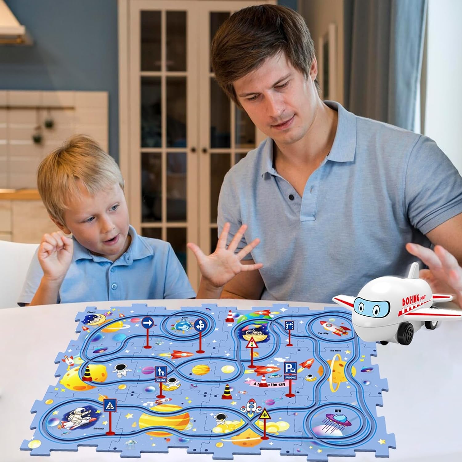 Rail Car Puzzle Set for Kids - Track Building & Play