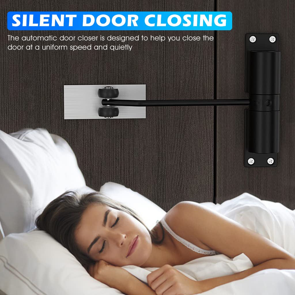 Smart Adjustable Mini Door Closer with Sensor & Easy Install