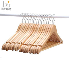 Premium Natural Wooden Garment Hanger  - 1 Pc