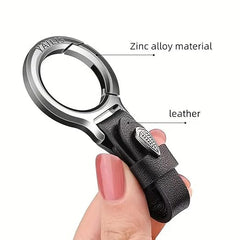 Vegan Leather Leaf Keychain with Belt Loop for Keys and Car
