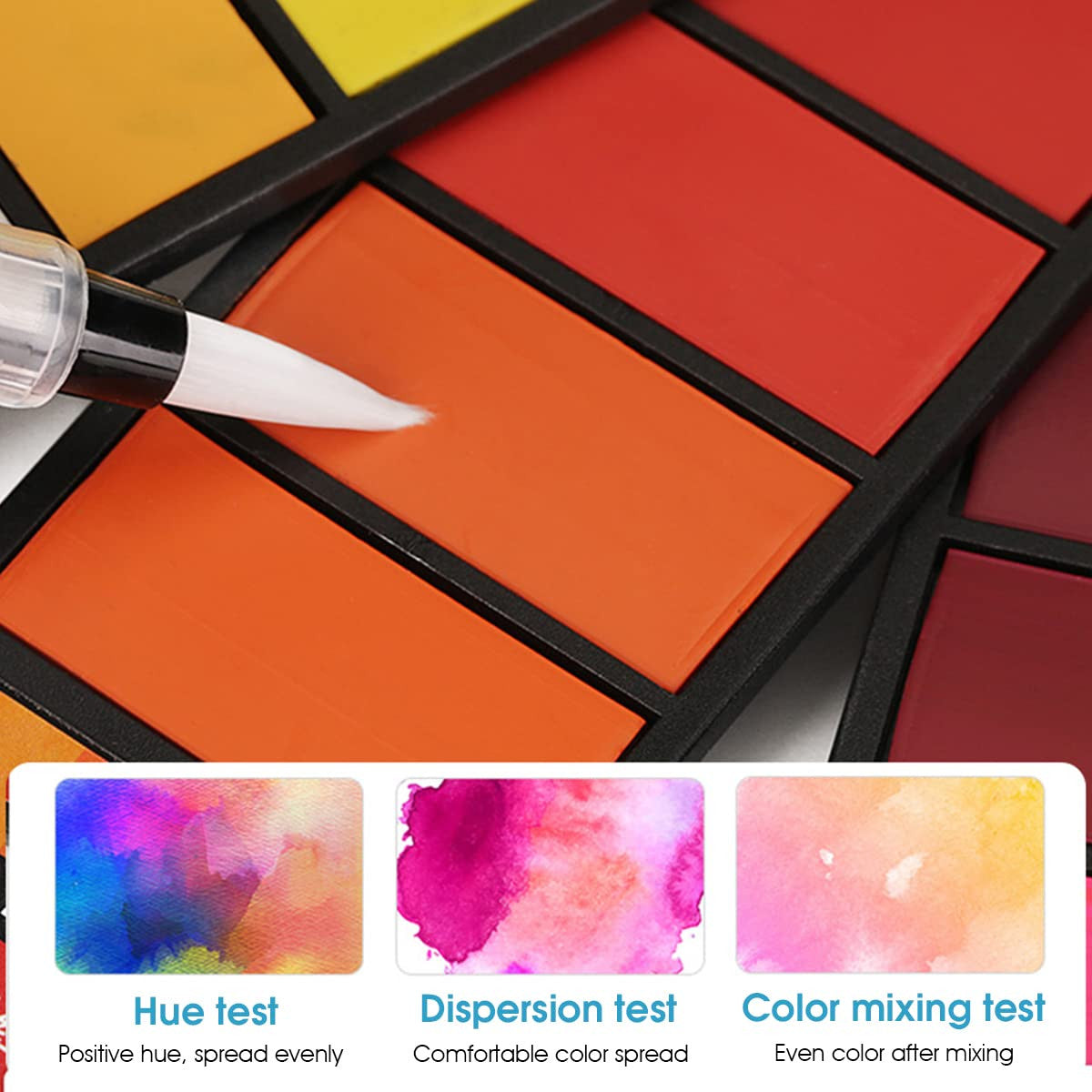 42-Piece Foldable Watercolor Paint Set with Water Brush Pens