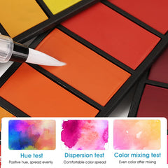 42-Piece Foldable Watercolor Paint Set with Water Brush Pens