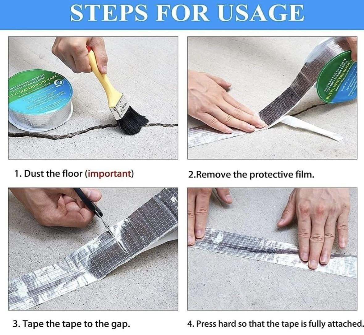 Silver Aluminium Waterproof Tape 5cm x 10m for Leak Repair and Sealing