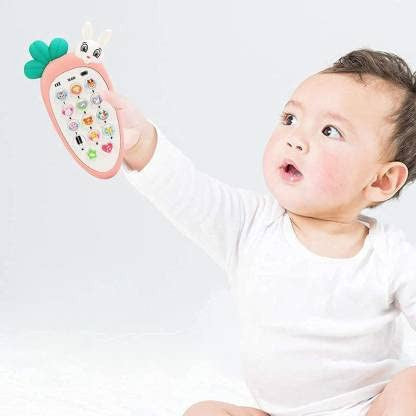 Baby Smart Phone Toy with Soft Silicone Rattle & Educational Features