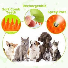 3-in-1 Electric Cat Steam Brush for Hair Removal and Grooming