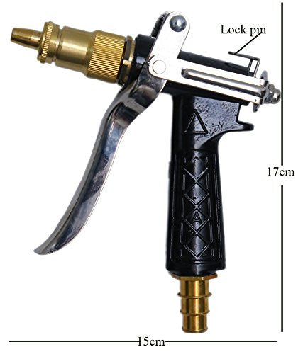 Brass High Pressure Water Spray Gun with Adjustable Nozzle and Metal Trigger