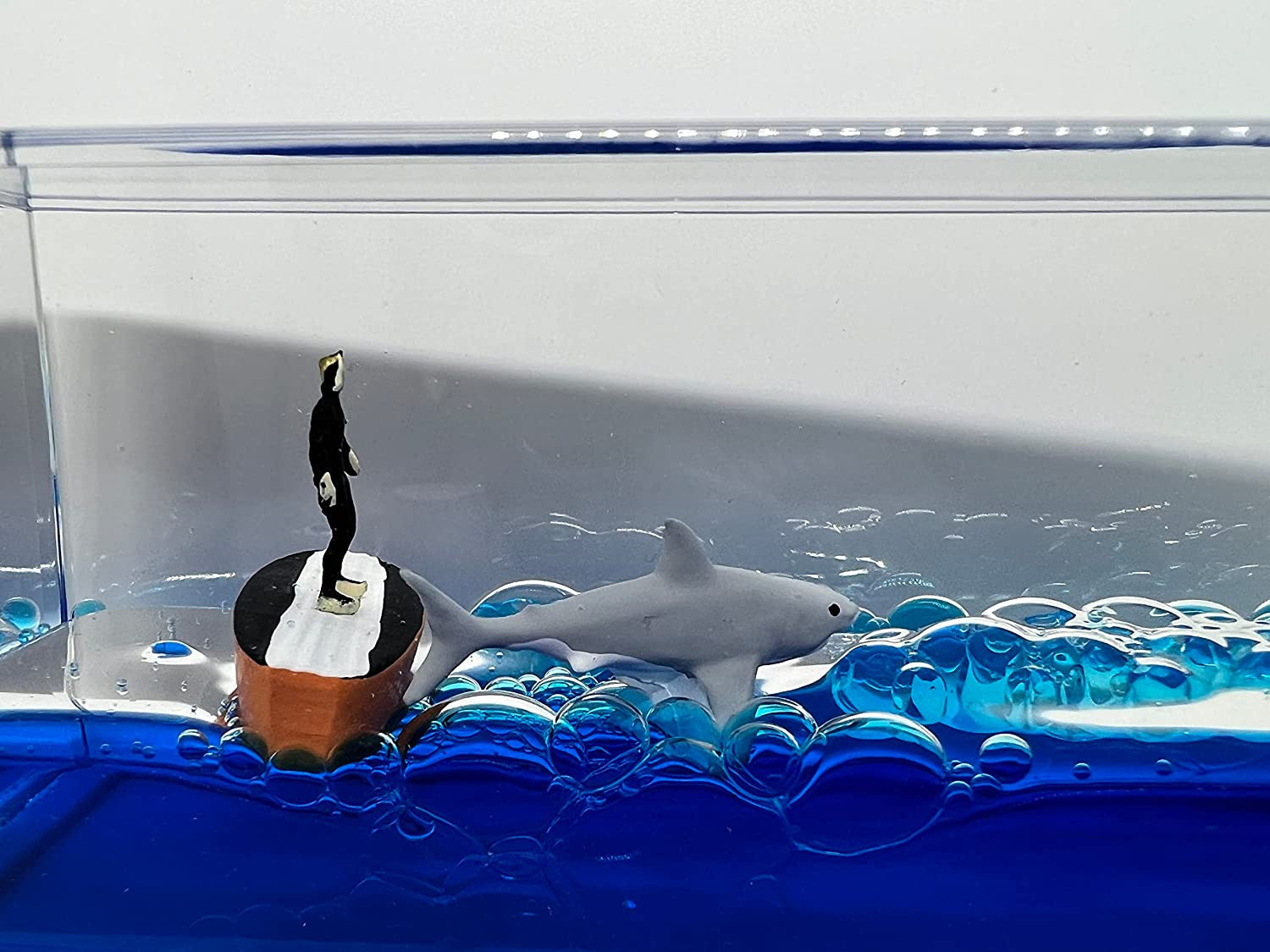 Floating Water Men & Shark Car Dashboard Decor with Iceberg & Ship