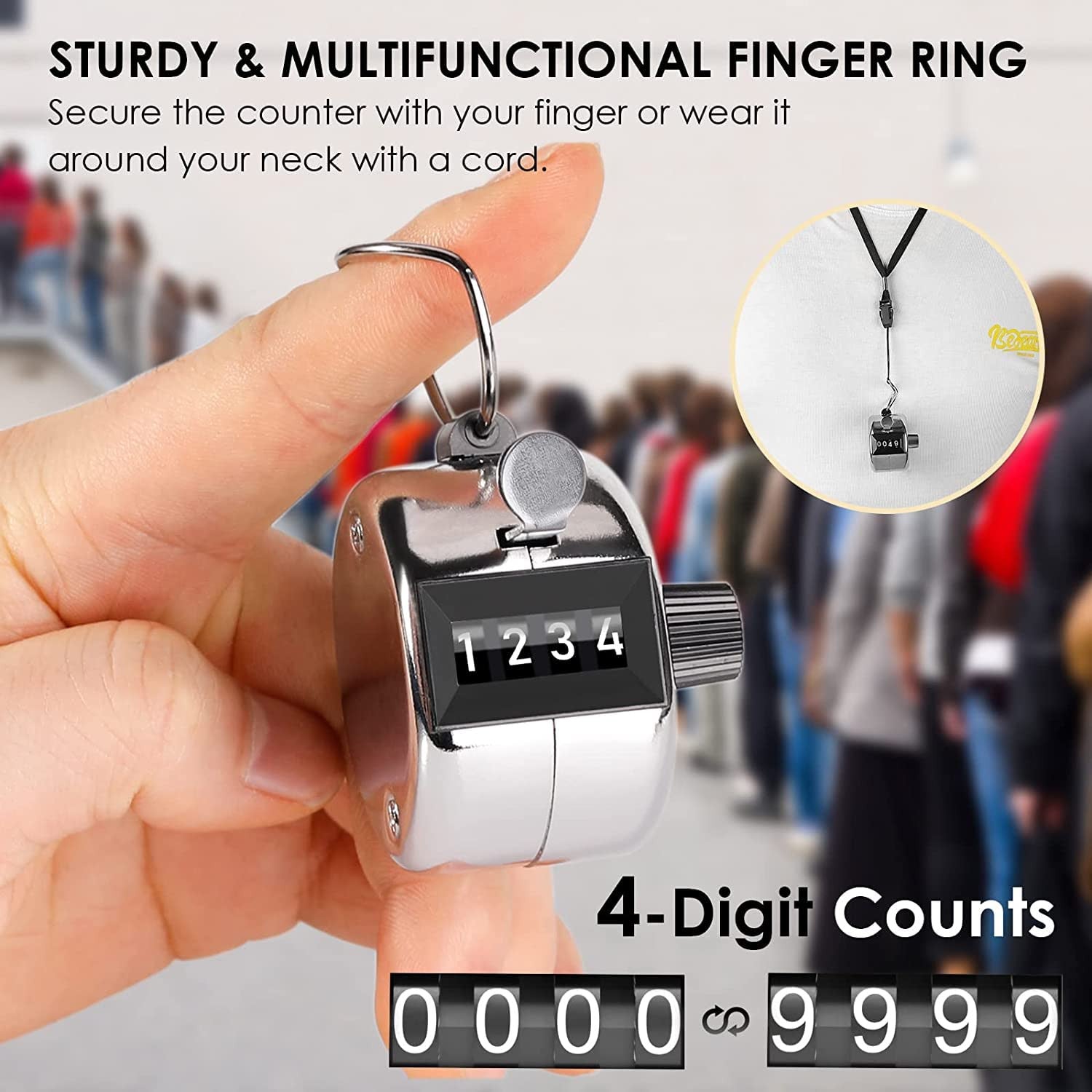 Digital Hand Tally Counter, Finger Counter, 40-70 Character