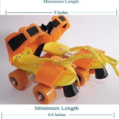 Adjustable Orange Yellow Kids Roller Skates for Ages 5-15