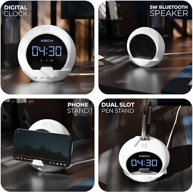 Wireless Bluetooth Speaker with Built-in Clock