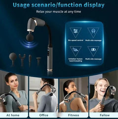 U-Shape Portable Massage Gun with Extension Handle for Muscle Relief