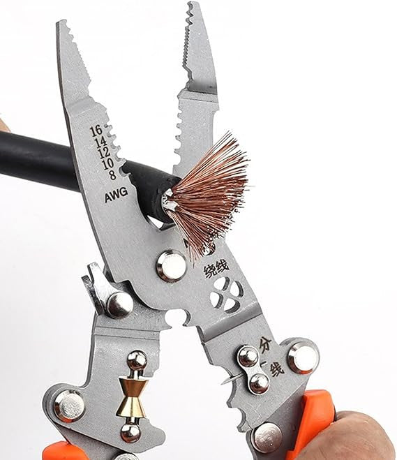 12-in-1 Foldable Stainless Steel Wire Stripper & Pliers
