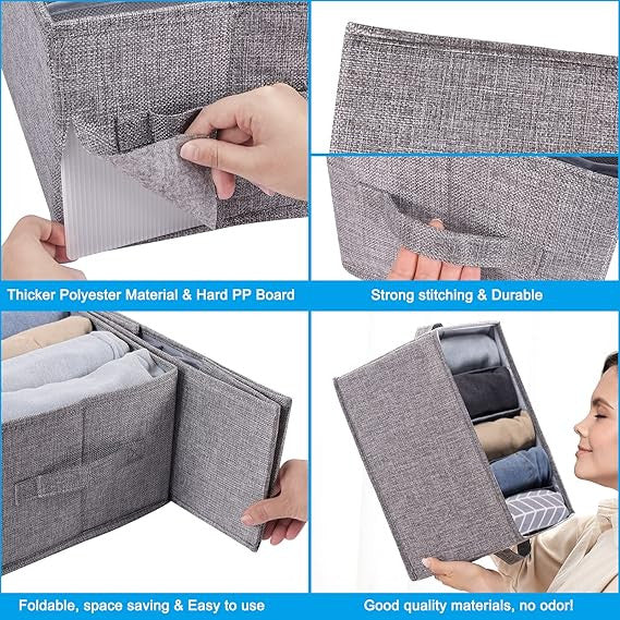 6-Compartment Wardrobe Clothes Organizer Storage Box