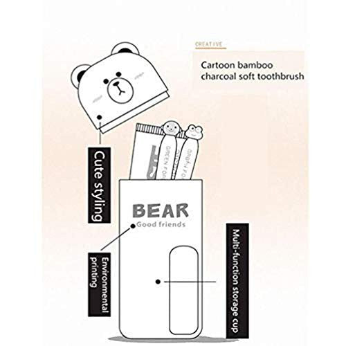 Eco-Friendly Bear Travel Toothbrush & Mug Holder - Portable & Durable