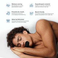 30 Pcs Black Mouth Tape for Nasal Breathing & Sleep Fix