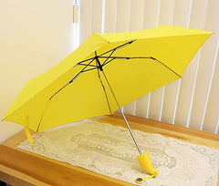 Stylish Yellow Banana-Shaped Mini Foldable Umbrella for Women