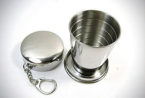 Portable Stainless Steel Collapsible Travel Cup with Key Chain