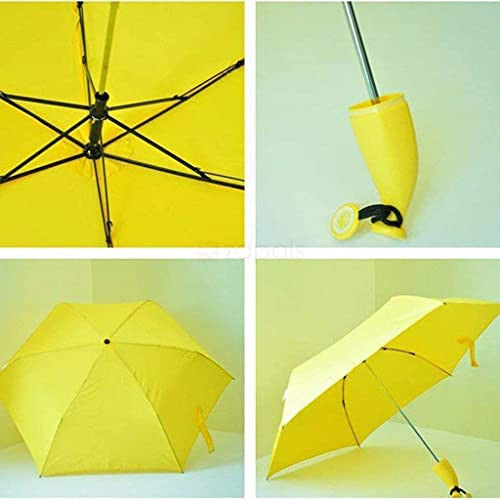 Stylish Yellow Banana-Shaped Mini Foldable Umbrella for Women