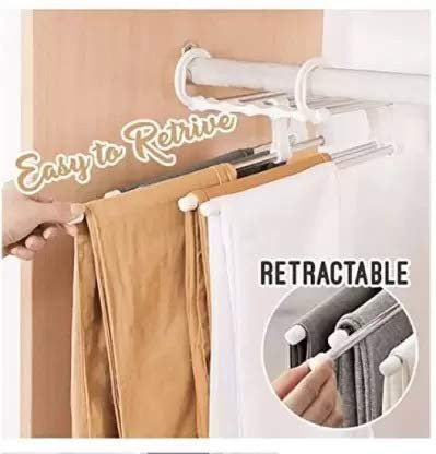 Multi-Functional 5-in-1 Foldable Pants & Trousers Hanger for Closet Organization