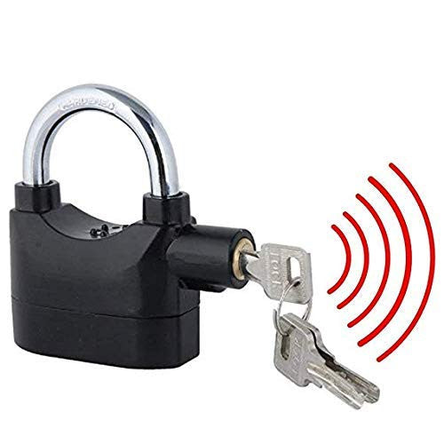 Black Motion Sensor Alarm Lock for Home & Bike Security