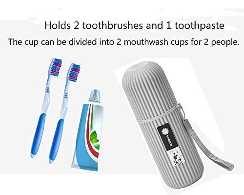 Portable Travel Toothbrush Holder Capsule with Tongue Cleaner, Compact & Lightweight