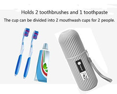 Portable Travel Toothbrush Holder Capsule with Tongue Cleaner, Compact & Lightweight