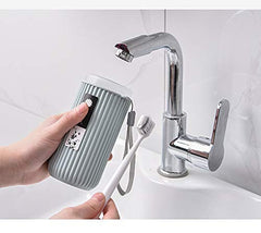 Portable Travel Toothbrush Holder Capsule with Tongue Cleaner, Compact & Lightweight
