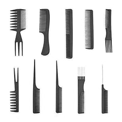 10-Piece Professional Salon Hair Styling Comb Set for All Hair Types