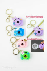 Cute Cartoon Projection Camera Keychain - Mini Camera Accessory