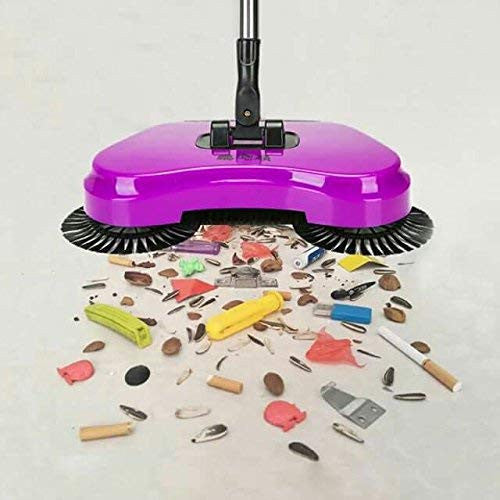 All-in-One Hand Push Sweeper with Adjustable Handle for Easy Floor Cleaning