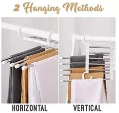 Multi-Functional 5-in-1 Foldable Pants & Trousers Hanger for Closet Organization