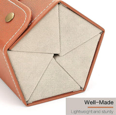 5-Slot Foldable Sunglasses Organizer Box with Durable PU Leather