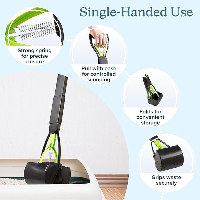 Portable Foldable Dog Poop Scooper with Ergonomic Handle