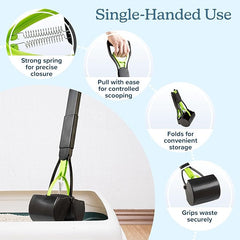 Portable Foldable Dog Poop Scooper with Ergonomic Handle