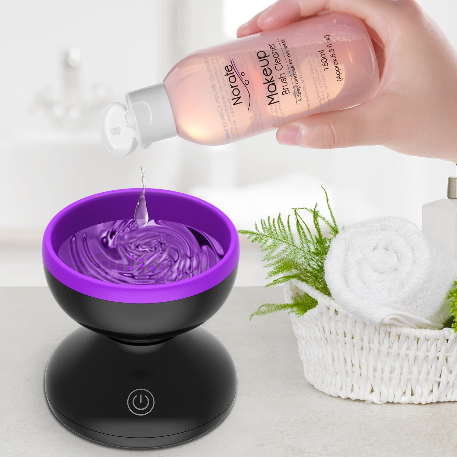 Electric Makeup Brush Cleaner - Fast & Easy Cosmetic Brush Cleaning Machine