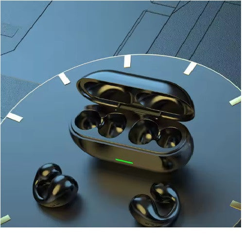 Open-Ear Bone Conduction Ear Clip Earbuds with Noise Reduction