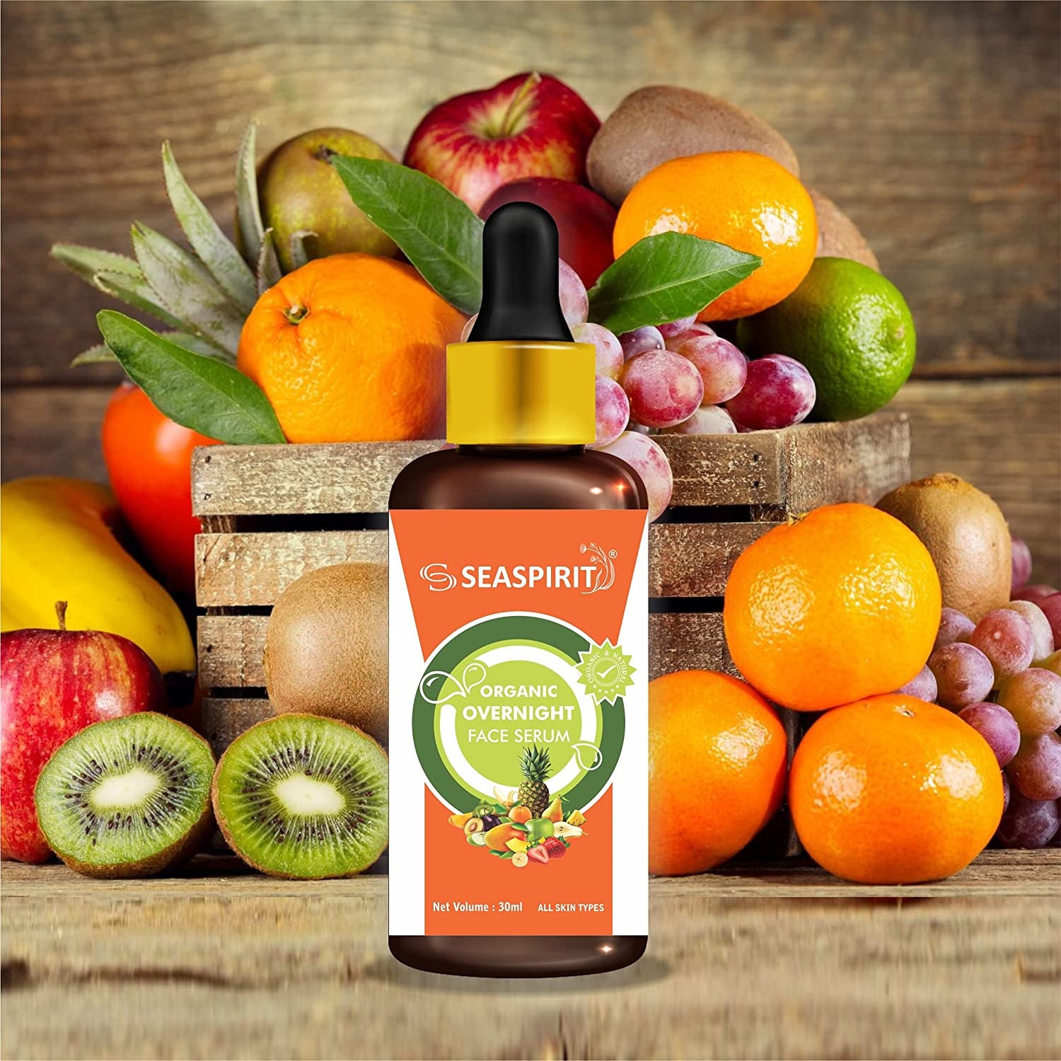 Organic Overnight Face Serum for All Skin Types - 30ml