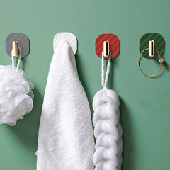 4-Pack Punch-Free Sticky Wall Hooks for Kitchen & Bathroom Storage