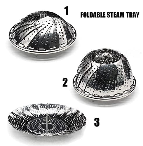Large 16.5cm Stainless Steel Folding Vegetable Steamer Basket