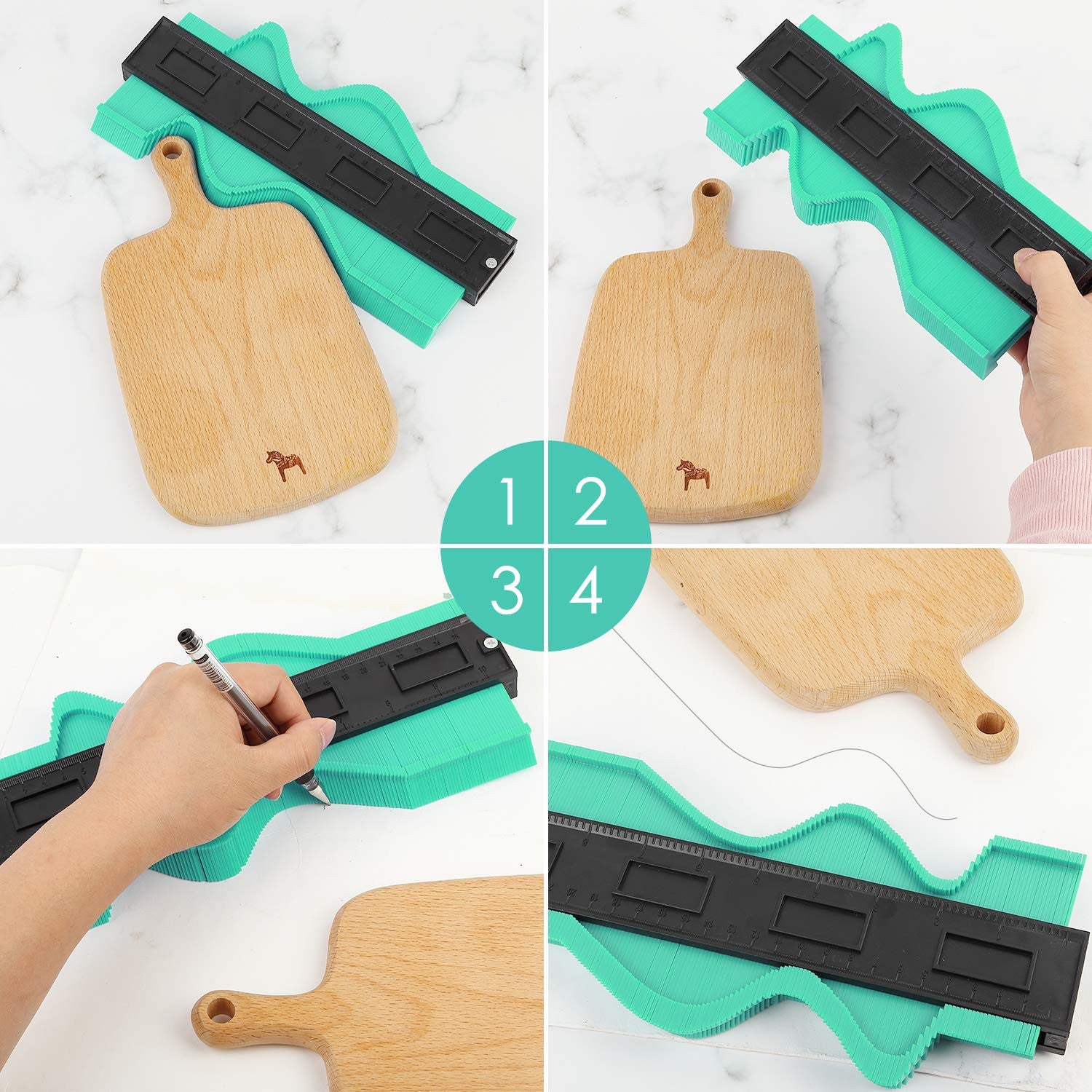 10-Inch Plastic Contour Gauge Ruler for Precise DIY & Carpentry Tasks