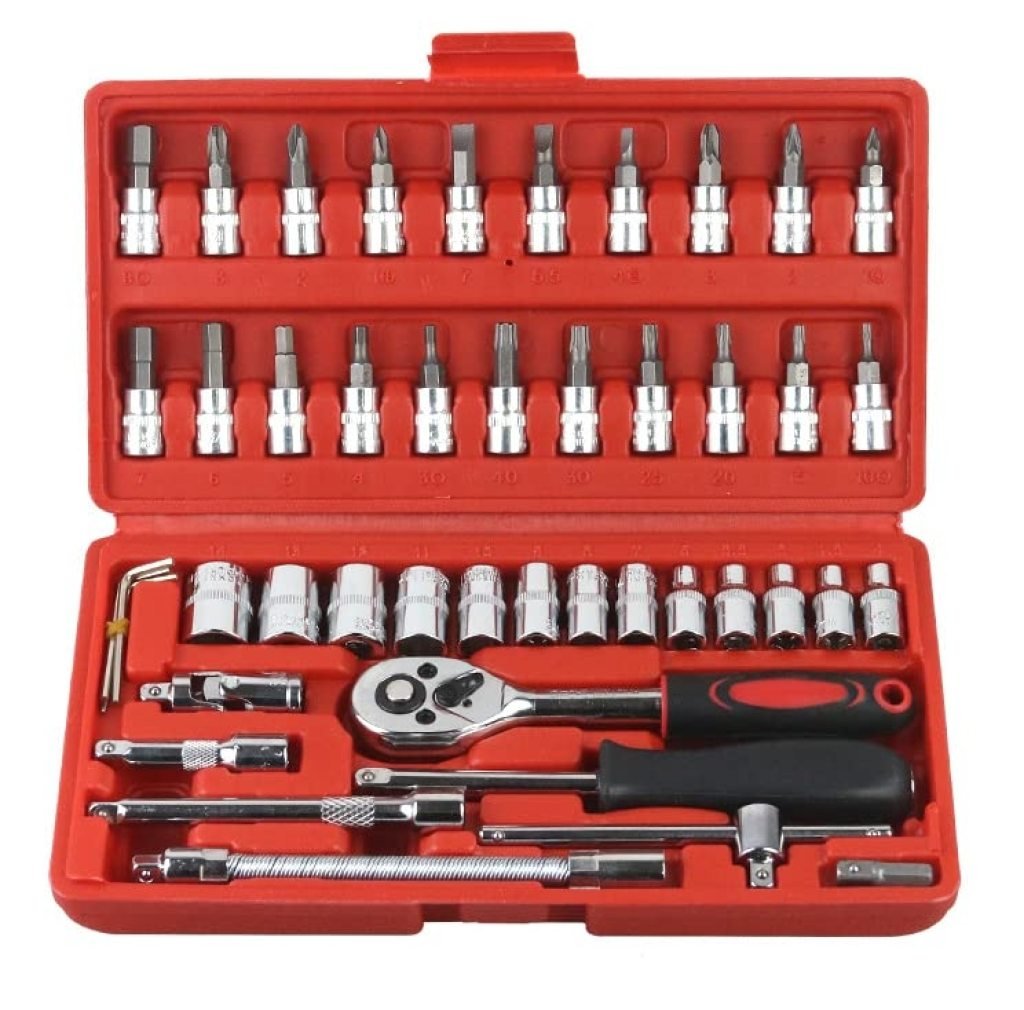 46-in-1 Multi-Purpose Hand Tool & Socket Set for Bike, Car, & Home