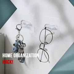 Multi-Functional Transparent Adhesive Wall Hook with Stainless Steel Load Capacity