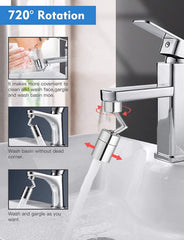 720° Rotating Faucet with Splash Filter and Dual Mode Water Flow