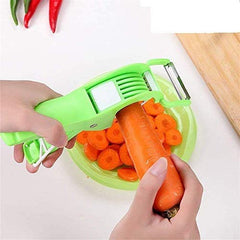2-in-1 Veg & Fruit Cutter & Peeler with Sharp Stainless Steel Blades