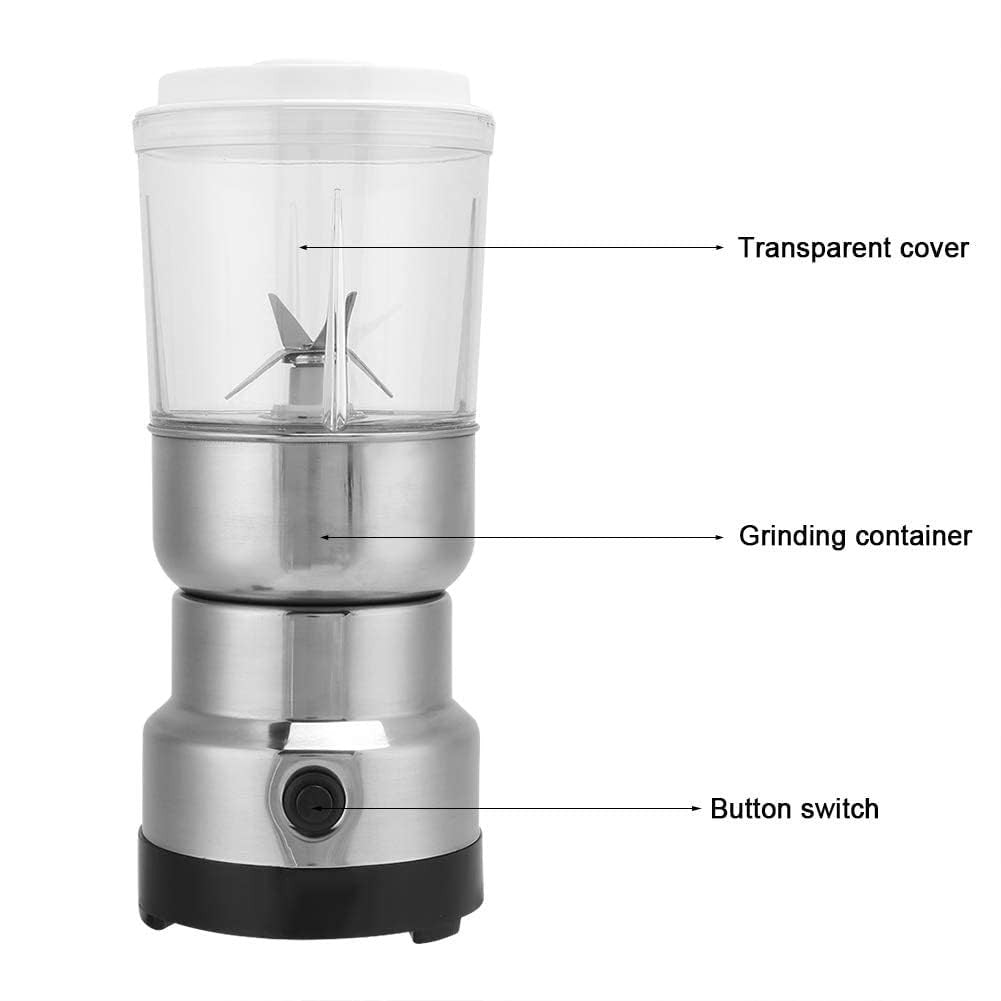 Electric Coffee & Spice Grinder with Transparent Lid and Stainless Steel Blades